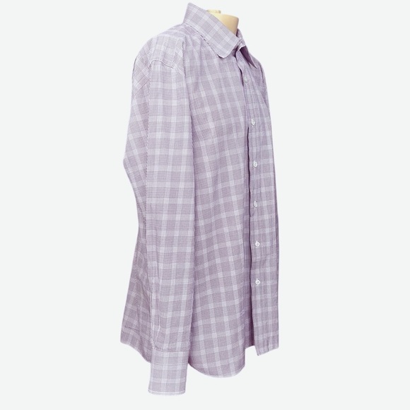 TOM FORD Glen Check Shirt 44 Neck 17.5" Prince of Wales Cotton Poplin - Picture 5 of 16